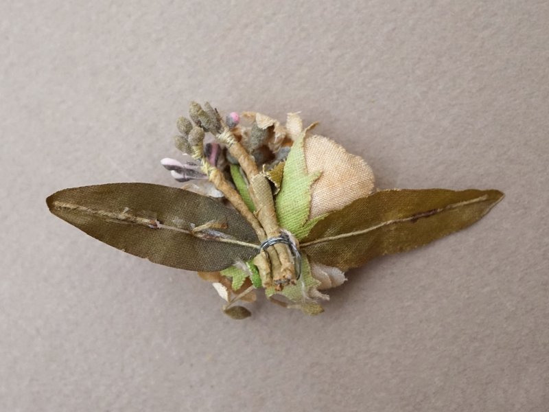 画像11: アンティーク 小さな布花 薔薇＆勿忘草 ドール用