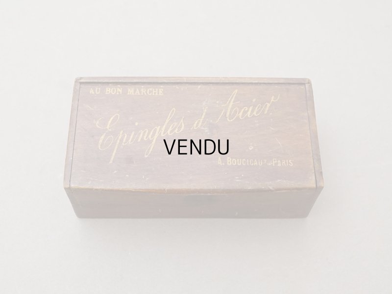 画像2: アンティーク ボンマルシェのエパングルケース 木箱 - AU BON MARCHE -