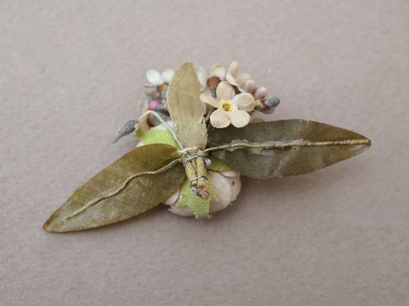 画像14: アンティーク 小さな布花 薔薇＆勿忘草 ドール用