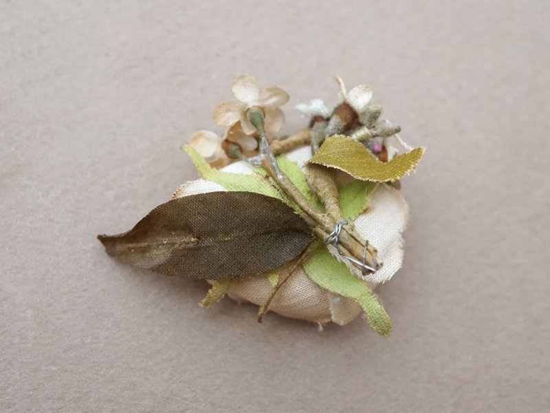画像3: アンティーク 小さな布花 薔薇＆勿忘草 ドール用