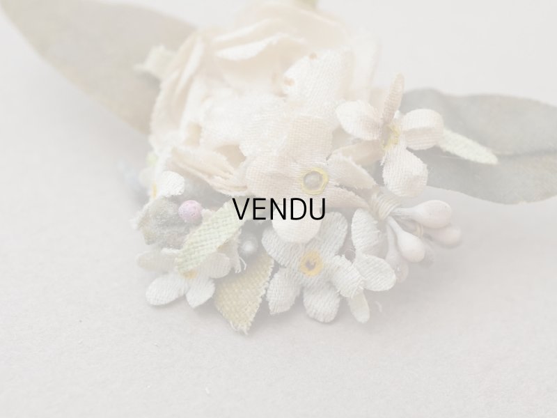 画像13: アンティーク 小さな布花 薔薇＆勿忘草 ドール用