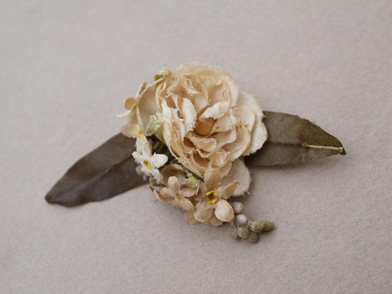 画像5: アンティーク 小さな布花 薔薇＆勿忘草 ドール用