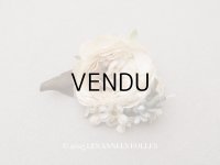 アンティーク 小さな布花 薔薇＆勿忘草 ドール用