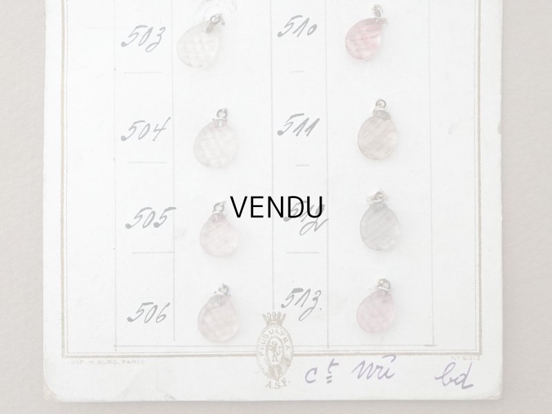 画像5: アンティーク  サンプラー ドロップ型 カット入り ガラスビーズ - A.S.F. -