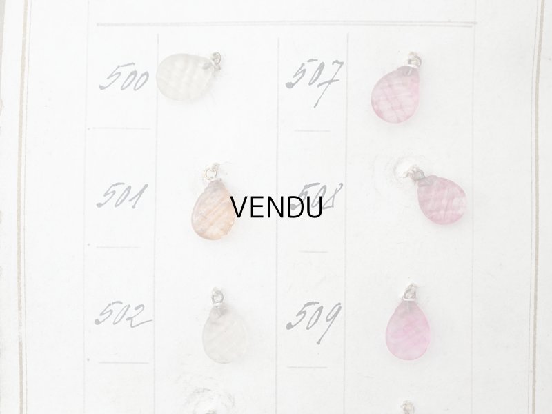 画像4: アンティーク  サンプラー ドロップ型 カット入り ガラスビーズ - A.S.F. -