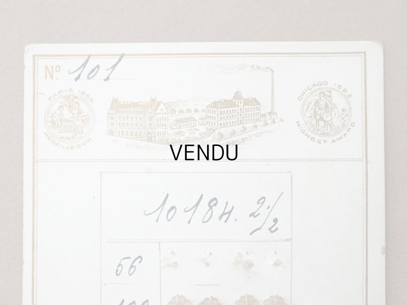 画像3: アンティーク  サンプラー 花型のガラスビーズ - A.S.F. -