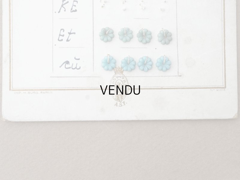 画像7: アンティーク  サンプラー 花型のガラスビーズ - A.S.F. -