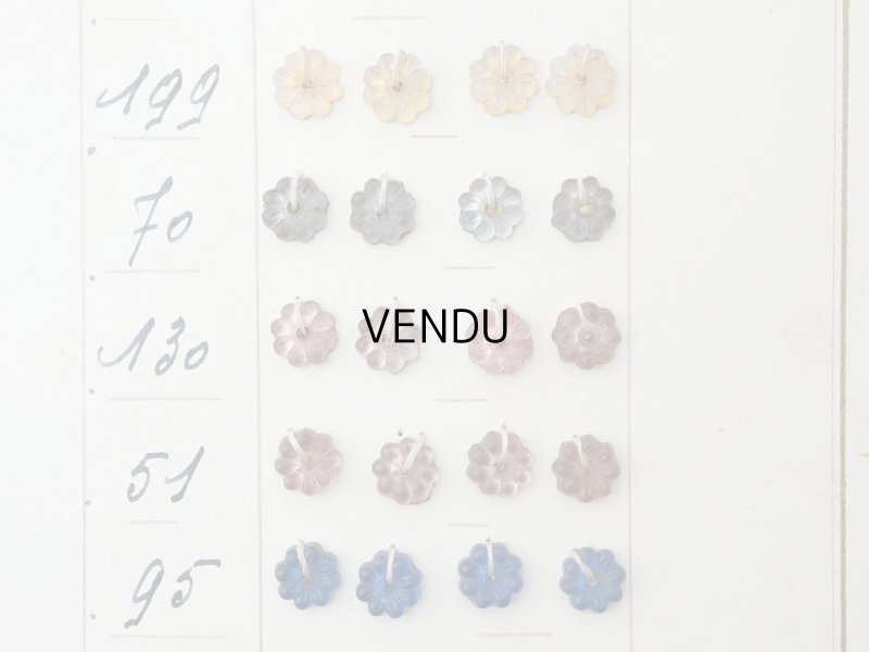 画像4: アンティーク  サンプラー 花型のガラスビーズ - A.S.F. -