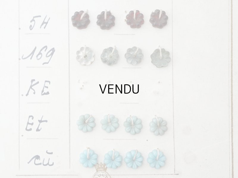 画像5: アンティーク  サンプラー 花型のガラスビーズ - A.S.F. -