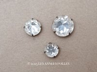 19世紀末 アンティーク クリア グラスストーン 3ピースのセット ラインストーン