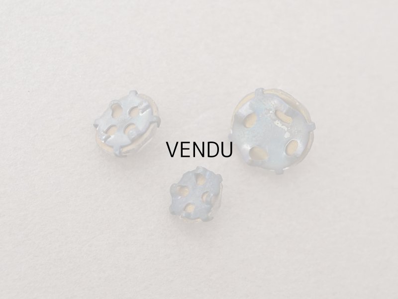 画像4: 19世紀末 アンティーク クリア グラスストーン 3ピースのセット ラインストーン