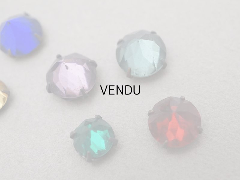 画像4: 19世紀末 アンティーク グラスストーン 6ピースのセット ラインストーン