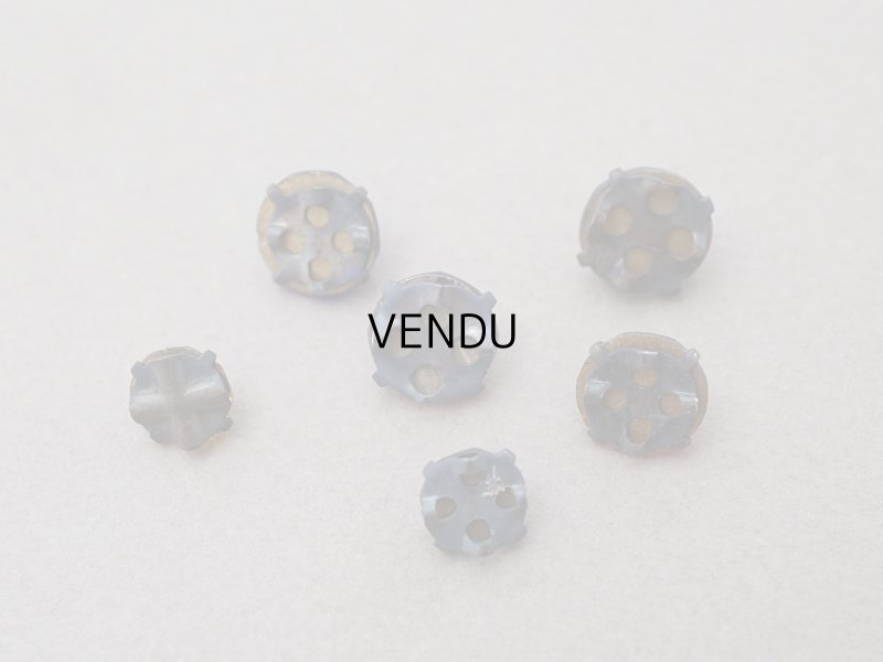 画像5: 19世紀末 アンティーク グラスストーン 6ピースのセット ラインストーン