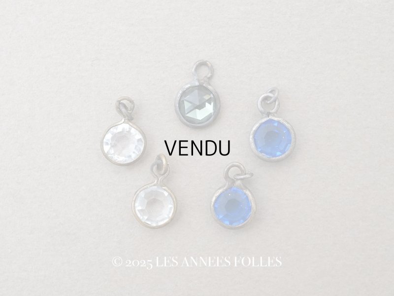 画像1: 19世紀末 アンティーク ラインストーン 5ピースのセット 8mm 