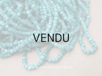 アンティーク ガラス製 サティネビーズ ターコイズグリーン 98g 1cm=6粒 