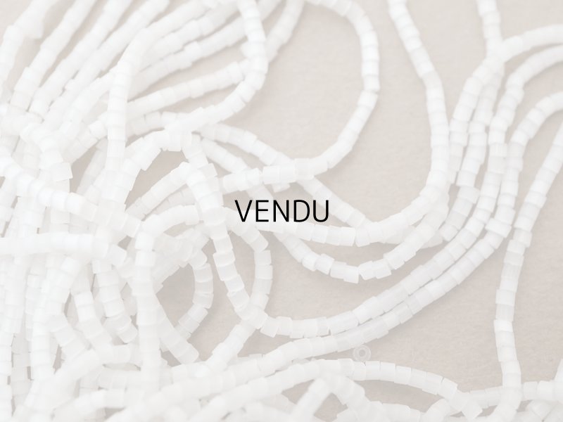 画像4: アンティーク ガラス製 サティネビーズ ホワイト 17g 1cm=8粒