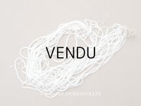 アンティーク ガラス製 サティネビーズ ホワイト 17g 1cm=8粒