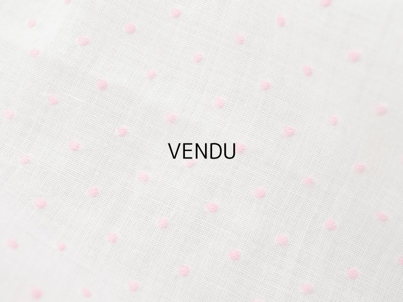 画像3: アンティーク ピンクの小さなドット刺繍入り コットンオーガンジー 105×110cm ファブリック 生地