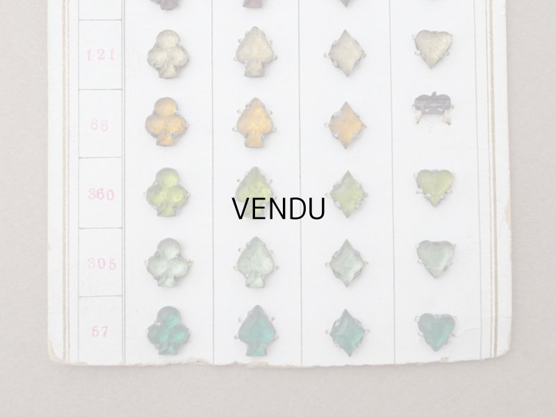 画像5: 19世紀末 アンティーク  サンプラー トランプモチーフ ガラスビーズ - AS & JHJS -