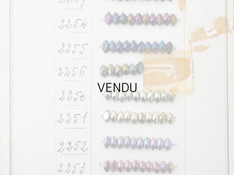 画像4: 19世紀末 アンティーク  サンプラー ガラスビーズ - AS & JHJS -