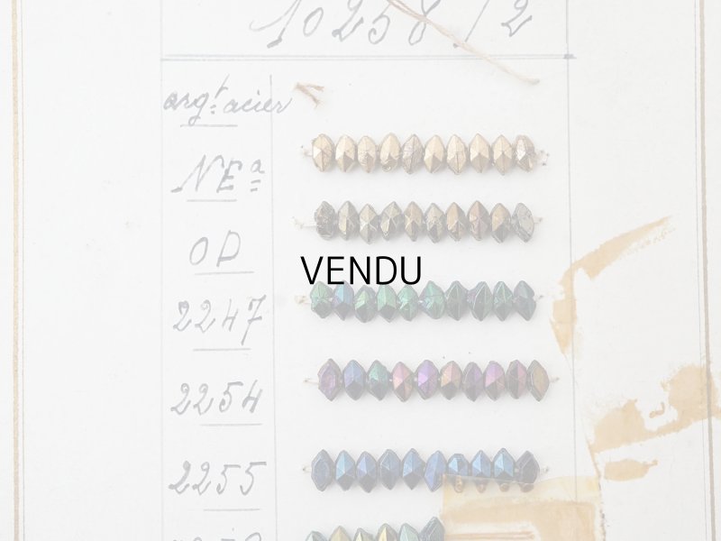 画像3: 19世紀末 アンティーク  サンプラー ガラスビーズ - AS & JHJS -