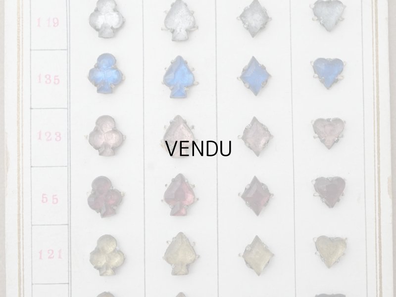 画像4: 19世紀末 アンティーク  サンプラー トランプモチーフ ガラスビーズ - AS & JHJS -