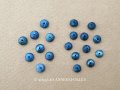 アンティーク シルク製 くるみボタン 極小 約5mm ブルー 19ピースのセット ジュエリーボックス用 ドール用 