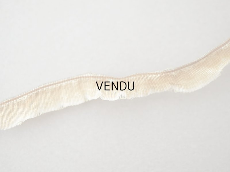 画像2: ＊蚤の市＊ 19世紀末 アンティーク  シルク製 フリル付 トリム 4.87m  8mm幅 ブラウン＆ゴールドのグラデーション 