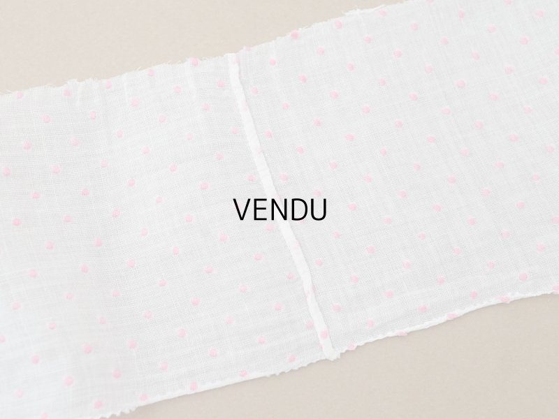 画像6: アンティーク ピンクの小さなドット刺繍入り コットンオーガンジー 6.57m ファブリック 生地