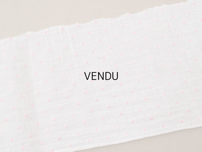 画像4: アンティーク ピンクの小さなドット刺繍入り コットンオーガンジー 6.57m ファブリック 生地