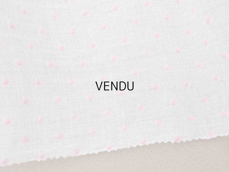 画像3: アンティーク ピンクの小さなドット刺繍入り コットンオーガンジー 6.57m ファブリック 生地