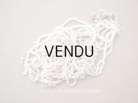 アンティーク ガラス製 サティネビーズ ホワイトピンク 14g 1cm=4.25粒