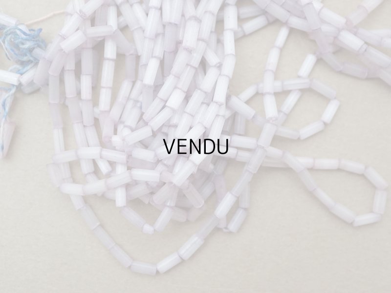 画像3: アンティーク ガラス製 サティネビーズ 淡いパープル 竹ビーズ 6.5mm