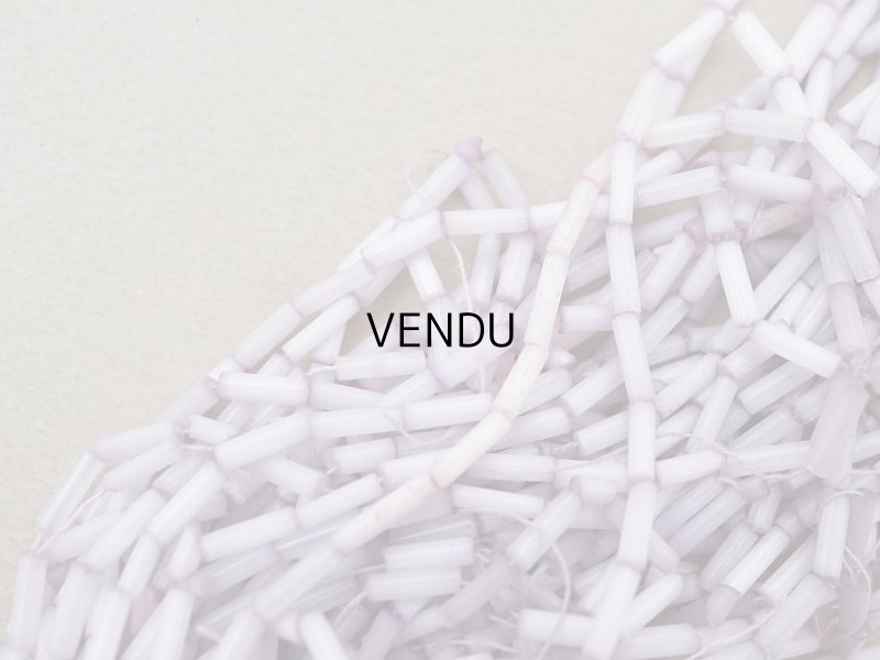 画像2: アンティーク ガラス製 サティネビーズ 淡いパープル 竹ビーズ 5mm