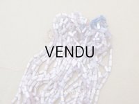 アンティーク ガラス製 サティネビーズ 淡いパープル 竹ビーズ 6.5mm