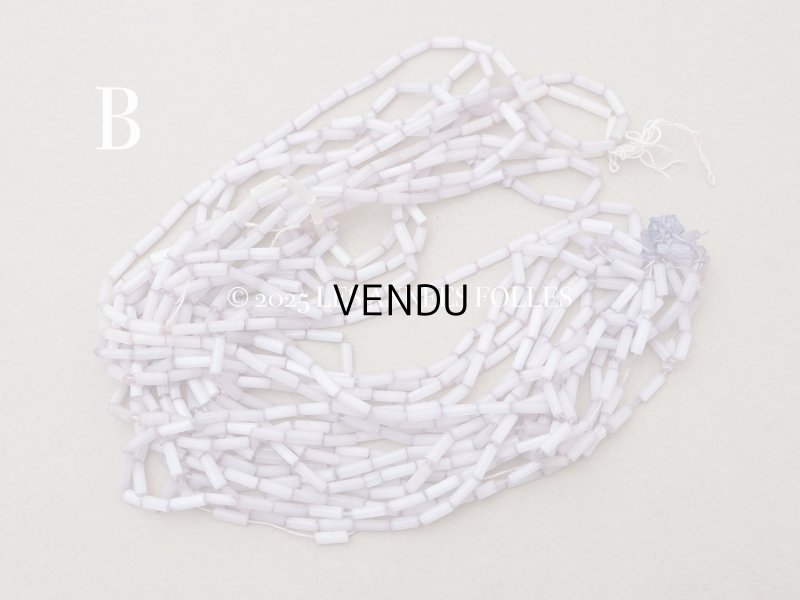 画像4: アンティーク ガラス製 サティネビーズ 淡いパープル 竹ビーズ 6.5mm