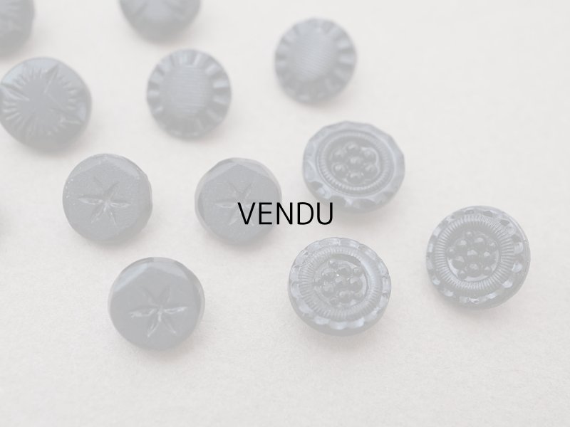 画像2: ＊蚤の市セット＊アンティーク フレンチジェットのボタン 13ピースのセット