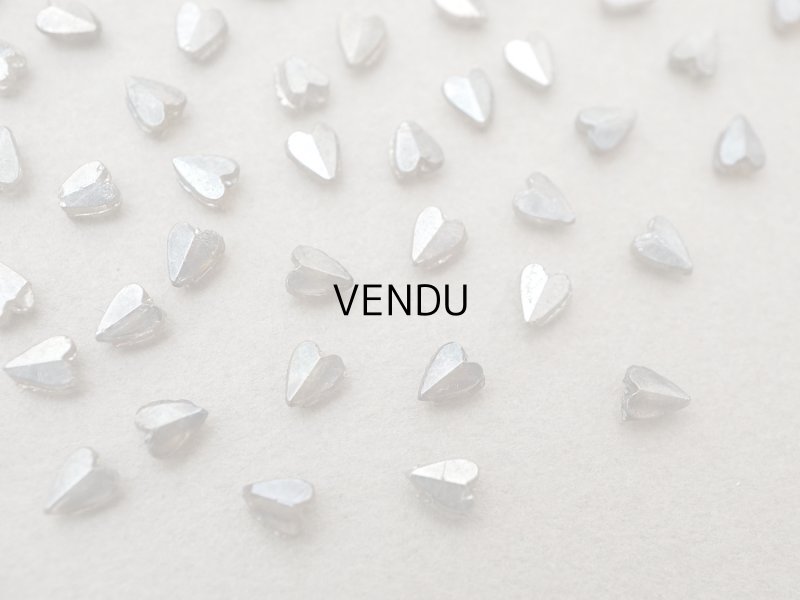 画像7: アンティーク 極小 ハート型 ガラスビーズ シルバー色 4.5×3.75mm 123ピース