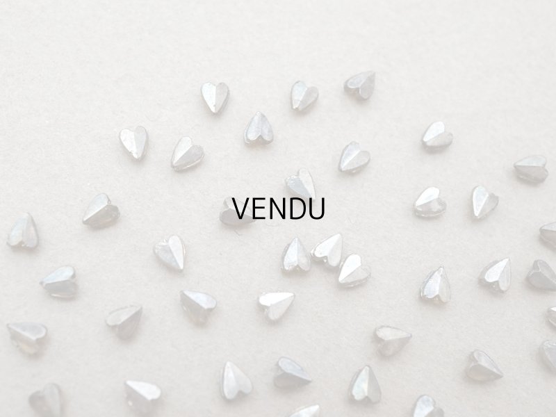 画像5: アンティーク 極小 ハート型 ガラスビーズ シルバー色 4.5×3.75mm 123ピース