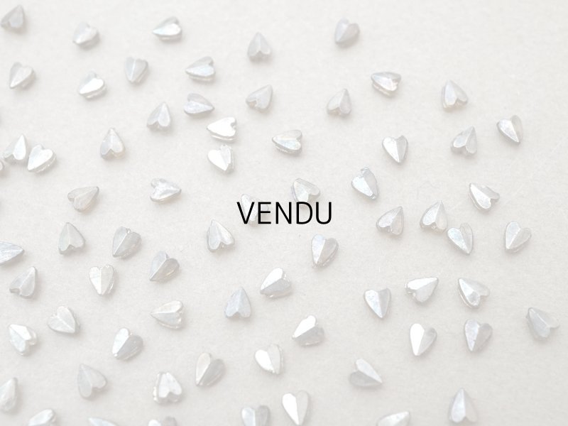 画像6: アンティーク 極小 ハート型 ガラスビーズ シルバー色 4.5×3.75mm 123ピース