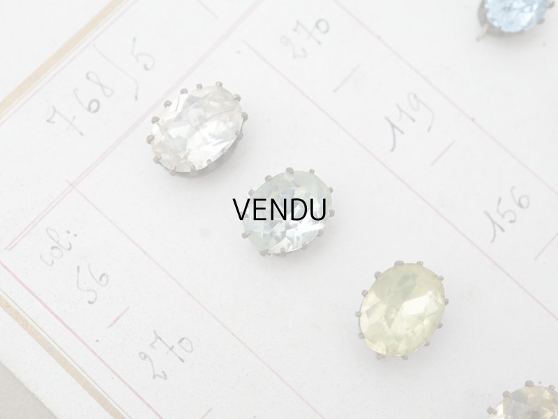 画像8: 19世紀末 アンティーク  サンプラー 大きなラインストーン パステルカラー グラスストーン - A.S.F -