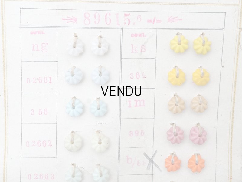 画像3: 19世紀末 アンティーク  サンプラー 花型 ガラスビーズ  - AS&JHJS  -