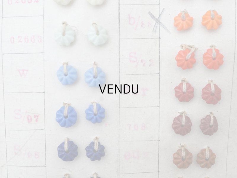 画像4: 19世紀末 アンティーク  サンプラー 花型 ガラスビーズ  - AS&JHJS  -