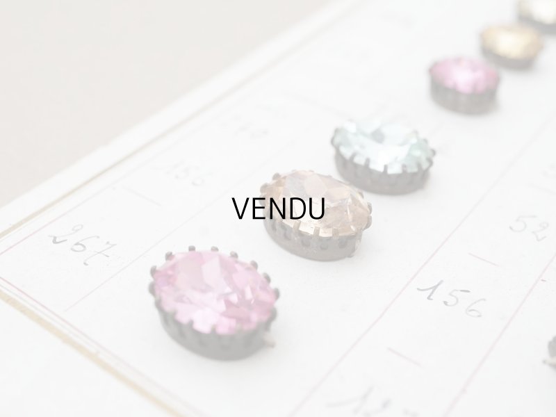 画像10: 19世紀末 アンティーク  サンプラー 大きなラインストーン パステルカラー グラスストーン - A.S.F -