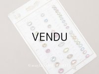 19世紀末 アンティーク  サンプラー 大きなラインストーン パステルカラー グラスストーン - A.S.F -