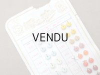 19世紀末 アンティーク  サンプラー 花型 ガラスビーズ  - AS&JHJS  -