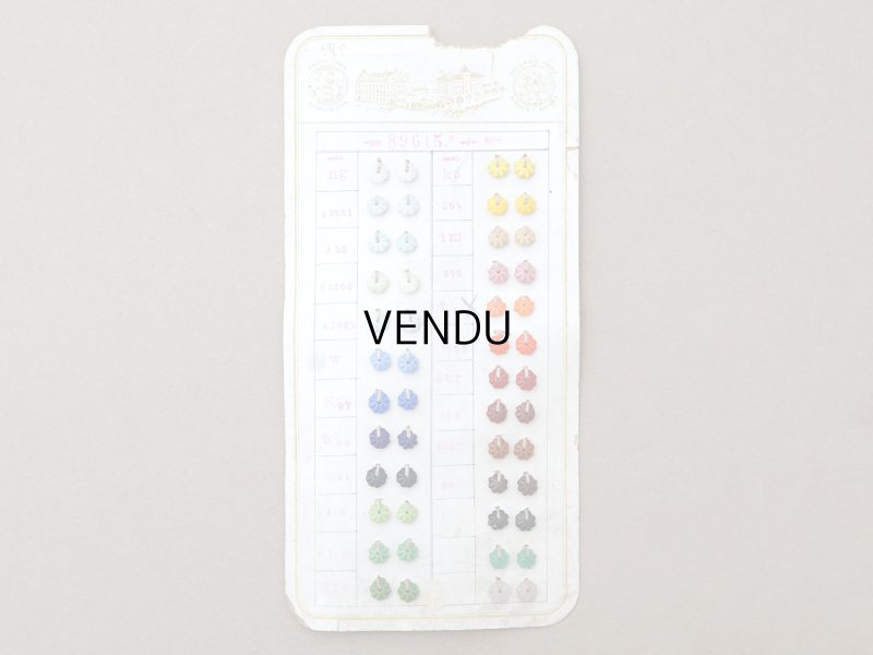 画像2: 19世紀末 アンティーク  サンプラー 花型 ガラスビーズ  - AS&JHJS  -