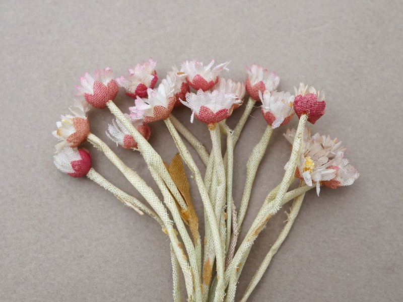 画像14: アンティーク デイジーの布花 16輪のセット