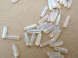画像3: アンティーク ガラスビーズ カット入り オーロラ加工 ライン入り 2×7mm ストライプ 40g (3)