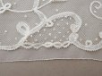画像22: 19世紀末 アンティーク ドレスパーツ リボンのモチーフ アプリカシオン・アングルテール  4.2m 幅広22.5cmオフホワイト ボビンレース (22)